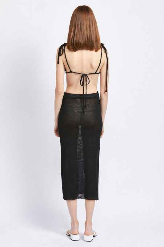 CUT OUT DETAUL MIDI DRESS WITH SHOULDER TIES 16304397_db0923f5-5106-491c-8951-7952e2bcae37