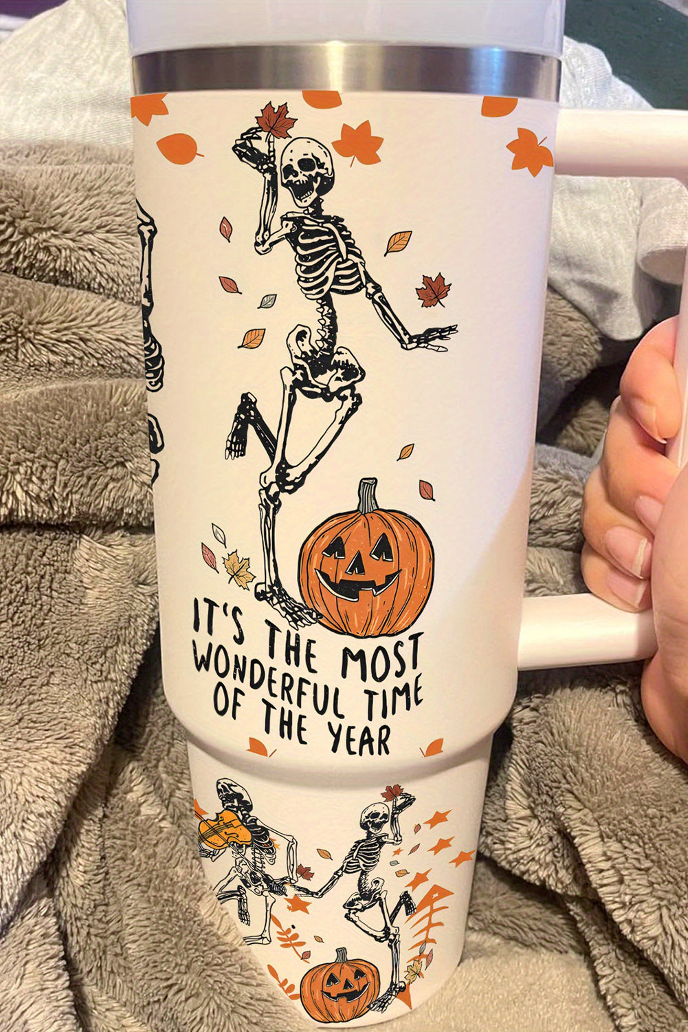 White It's the Most Wonderful Time of the Year Halloween Tumbler 40oz White ONE SIZE 100%Alloy 1639a00d49c2961b