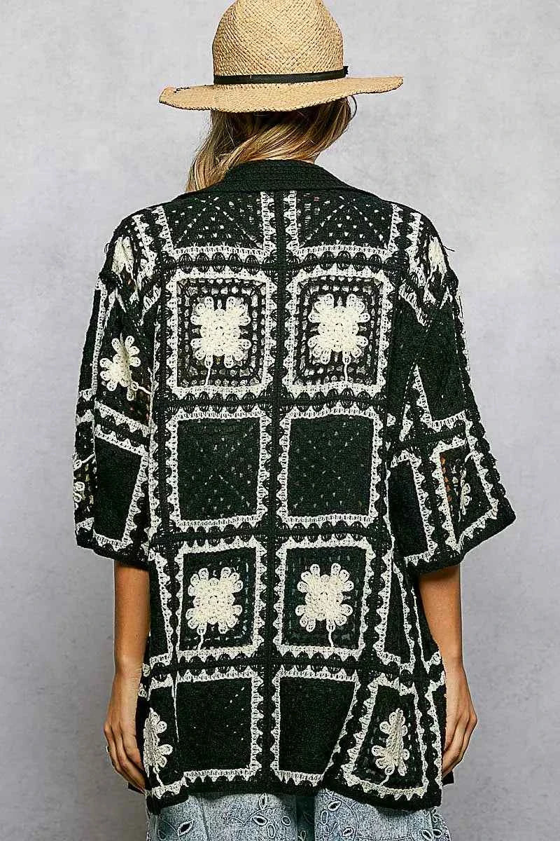 POL Button Down Openwork Floral Crochet Shirt with Granny Square Pattern 16434ede-9094-4f90-9a16-4aee42821c4e-Max-Origin