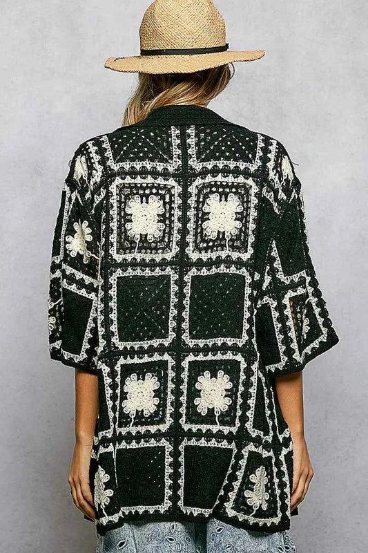 Button Down Openwork Floral Crochet Shirt with Granny Square Pattern 16434ede-9094-4f90-9a16-4aee42821c4e-Max-Origin