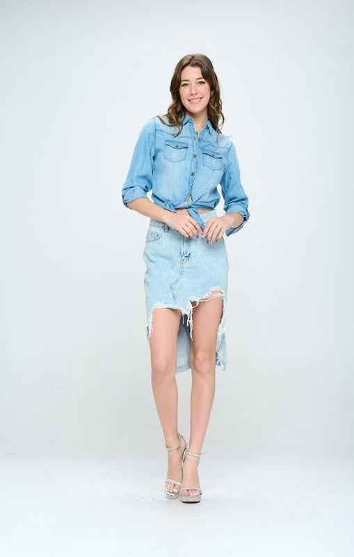 FRONT DESTROYED DENIM SKIRT 16520945_de0d72f4-60f0-4de5-9075-d13b36ccb20a