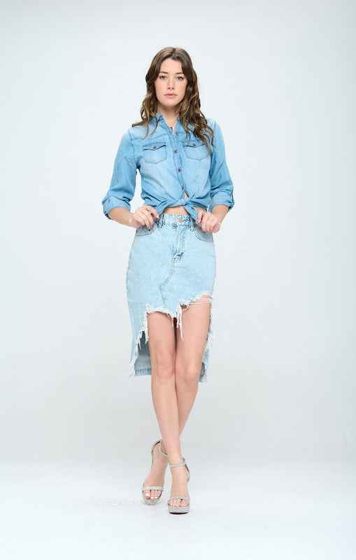 FRONT DESTROYED DENIM SKIRT 16520945_ed57692f-8d1c-4d54-9113-b7832ff029b9