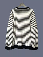 Striped Button Detail Casual Sweatshirt 1657fd0d9bfe474bafff04b53f999fef-Max-Origin