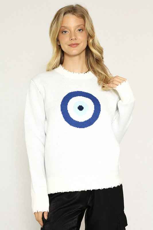 Evil Eye Knit Sweater Cream 16669586_0c067f90-4577-416d-90f4-9d7b2789bf65