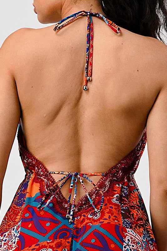 Bohemian print sequin lace trim maxi dress 16673030_acdf746c-311e-4727-b8a2-f0af91afd83f