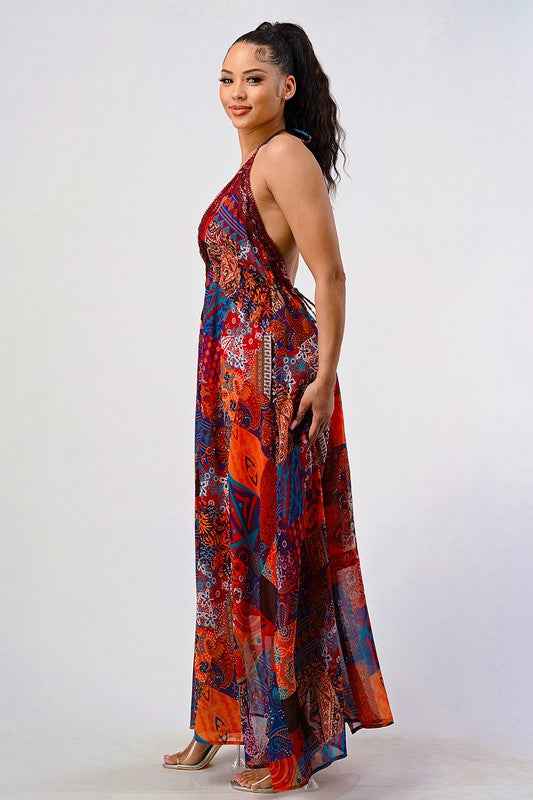 Bohemian print sequin lace trim maxi dress 16673030_d7ee0145-ea0a-4ef0-ac26-30d57ce90665