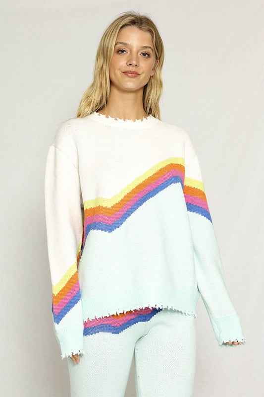 Retro stripe sweater light blue multi 16742563_9220d6d6-4db4-4f80-88c6-0efade772f78