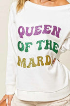 BiBi Queen Of Mardi Glitter Print Mardi Gras Sweatshirt 1688fc668c6e452da962777a6239b27f-Max-Origin