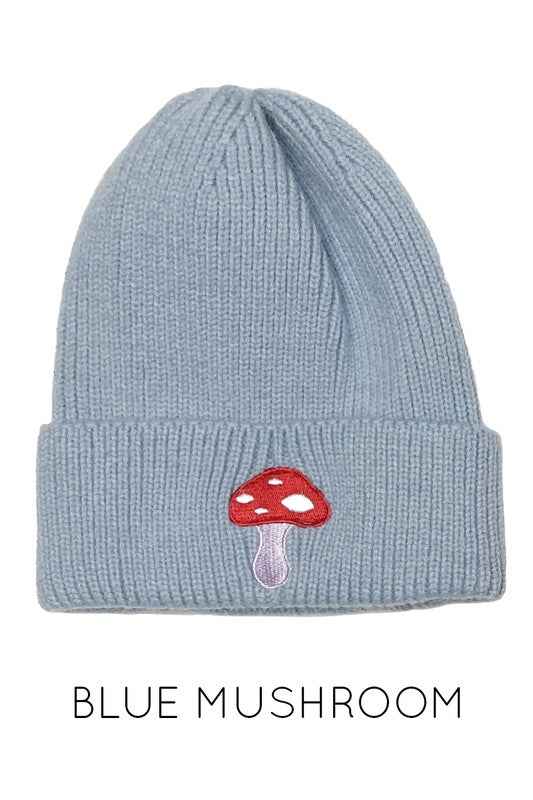 Embroidered Beanie BLUE MUSHROOM One Size 16893835_9c5875d7-39e1-4957-ba2c-920a6c9db97e