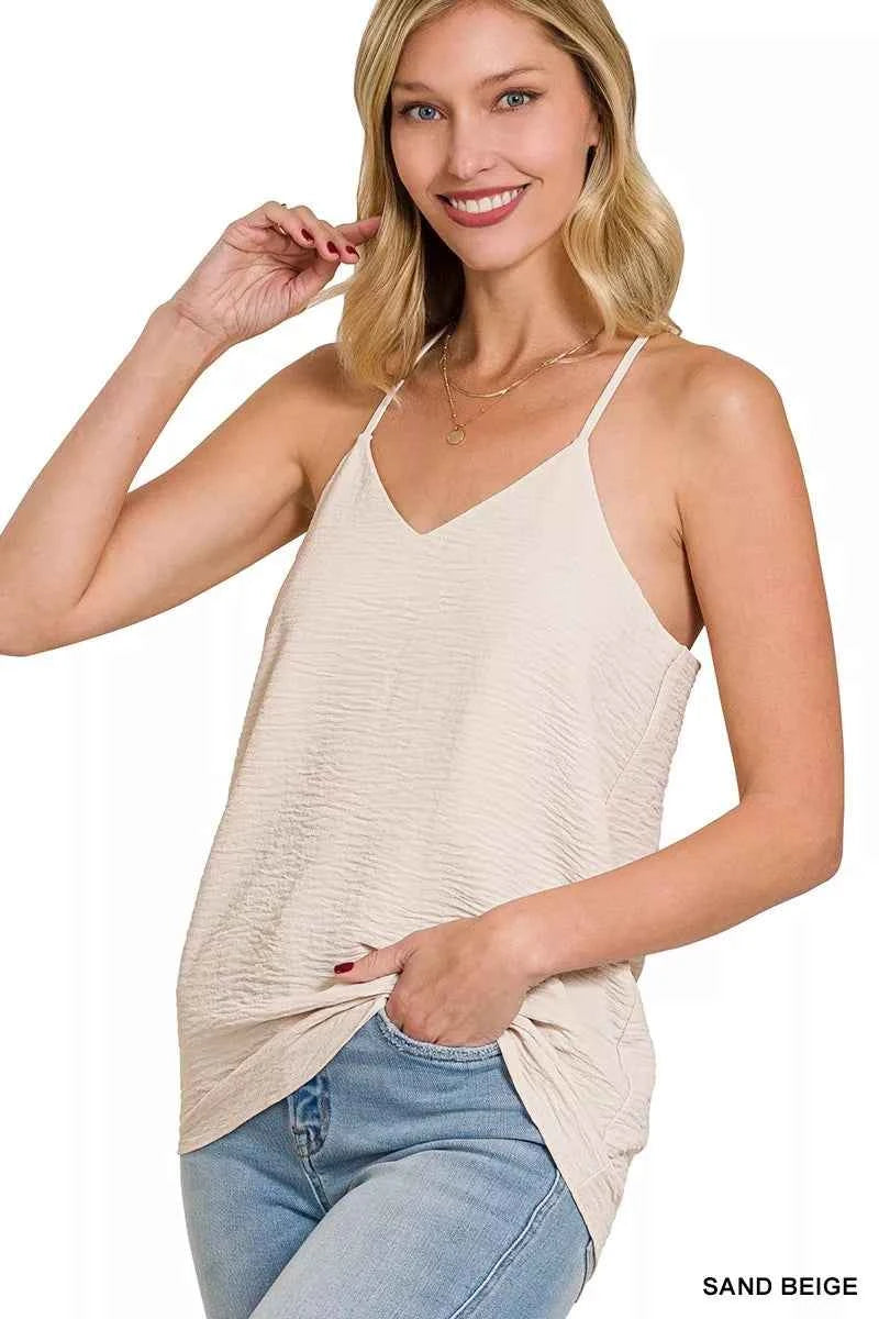Zenana Woven Airflow Adjustable Strap V-Neck Cami 16923f2027c54fe7a1826cc100312148-Max-Origin