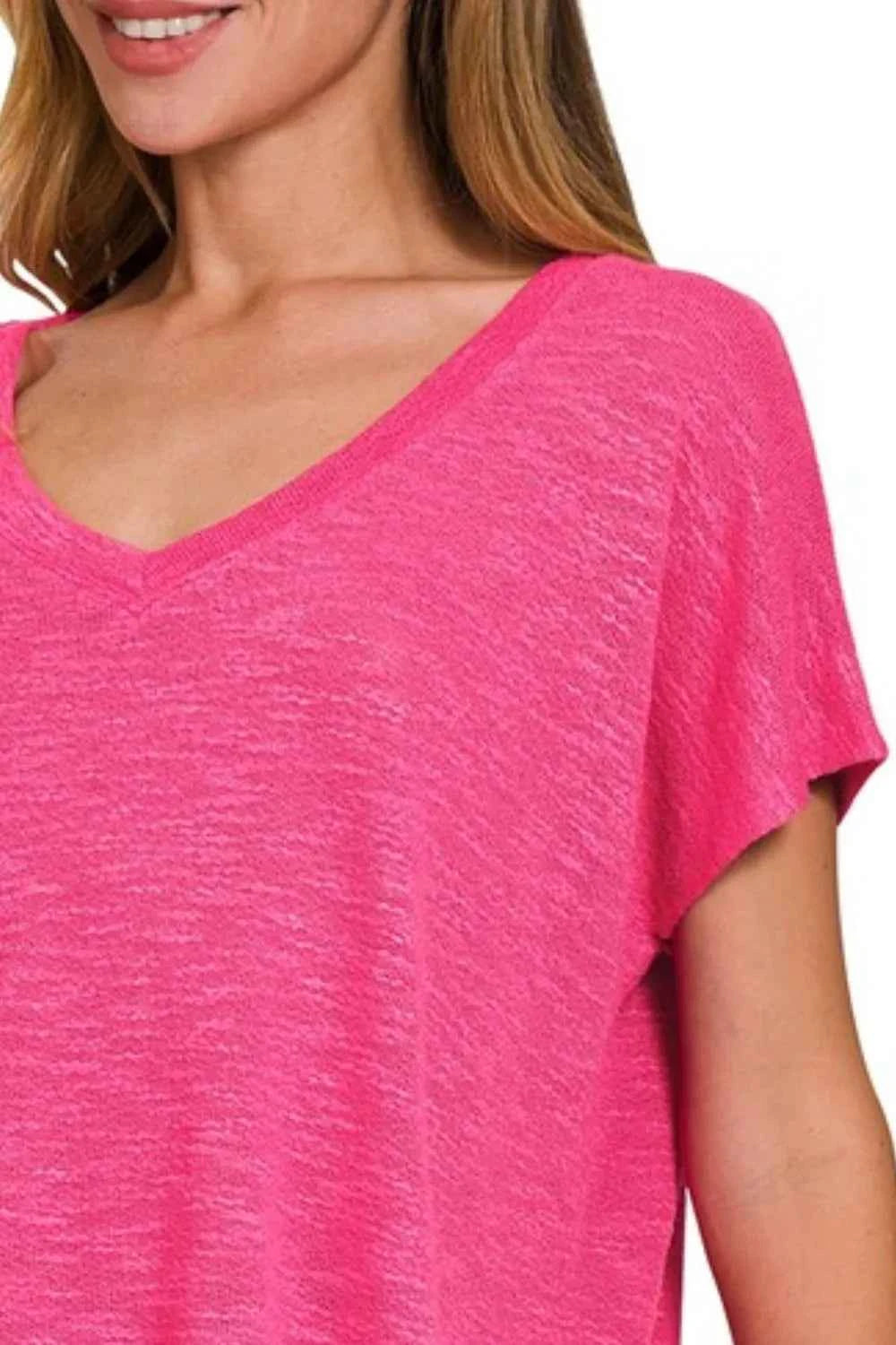 Zenana Hacci Slub V-neck Drop Shoulder Crop Top 1697737c-4c63-47d1-9f87-013db08f577a-Max-Origin