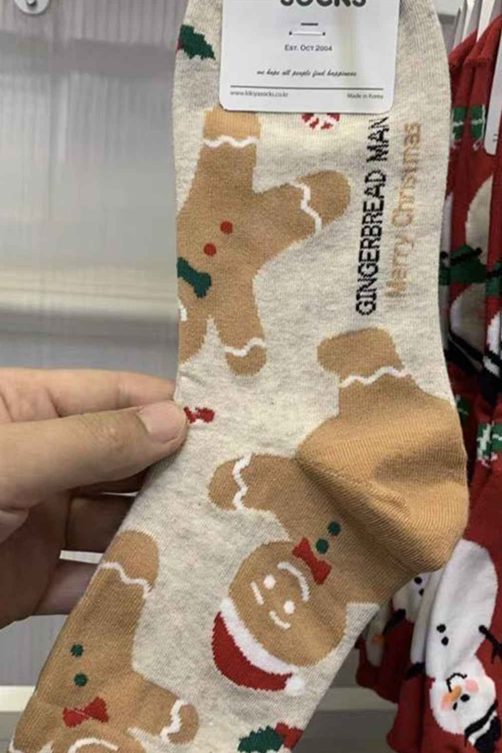 Parchment Christmas Gingerbread Man Socks 16a6796c4525a644