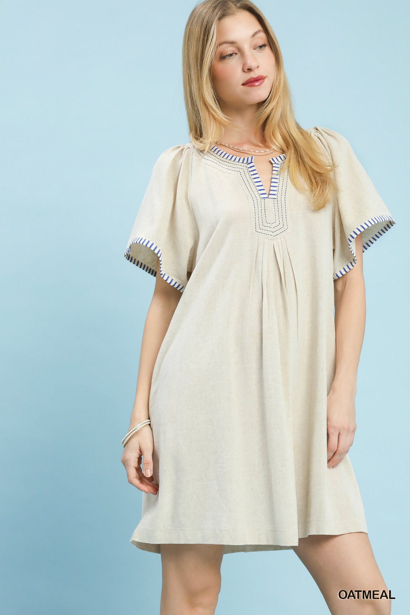 Umgee Linen Trim Tunic Dress 16c6bbf3-0518-47b7-b65c-5435afc19729-Max