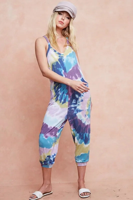 Tie Dye Knit Mid-length Casual Jumpsuit 16dab5fb3c204fd283fd6b04e7ddad95-Max-Origin