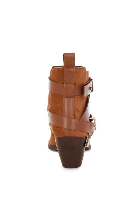 Raveta Microfiber Buckle Strap Western Boots 16ecd9cd-79c4-4f79-88b0-4b027b05db73