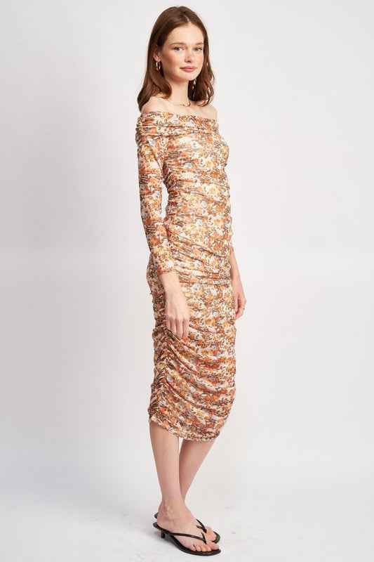 OFF SHOULDER PRINTED FLORAL DRESS 17031436_518bb728-28b1-4bdd-bac3-3f2baa87a69b