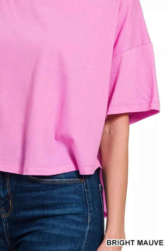 Cotton Round Neck Short Sleeve T-Shirt 1705ad5c-2b0d-49ac-974e-998f6388b7e7-Max-Origin