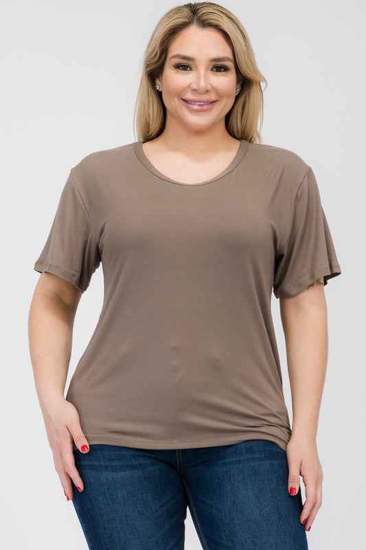 Plus Size Basic Short Sleeve T-shirt Taupe 17069291_718ade11-b1a8-4814-abe3-24caa1dffb5b
