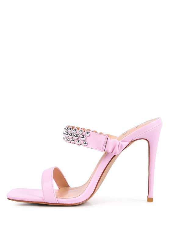 Bandy Stieletto Heel Metal Stud Sandals 17128253_55f46edb-13e9-4c1c-a8da-5725e6cd5788