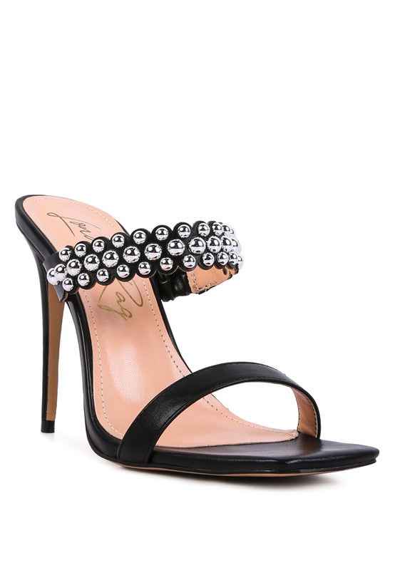 Bandy Stieletto Heel Metal Stud Sandals Black 17128253_b1252dd9-61b7-4a14-98ea-1d3940e191b2