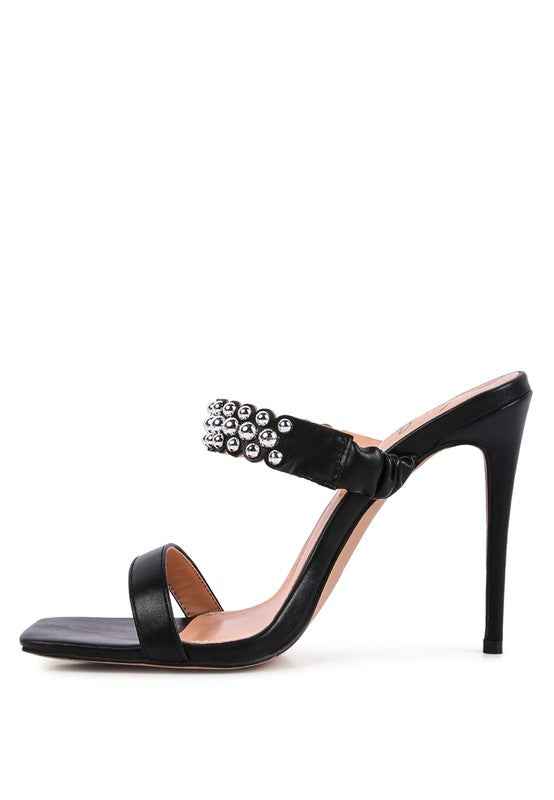 Bandy Stieletto Heel Metal Stud Sandals 17128253_defded26-82ec-4d94-b3e9-f453f266e8df