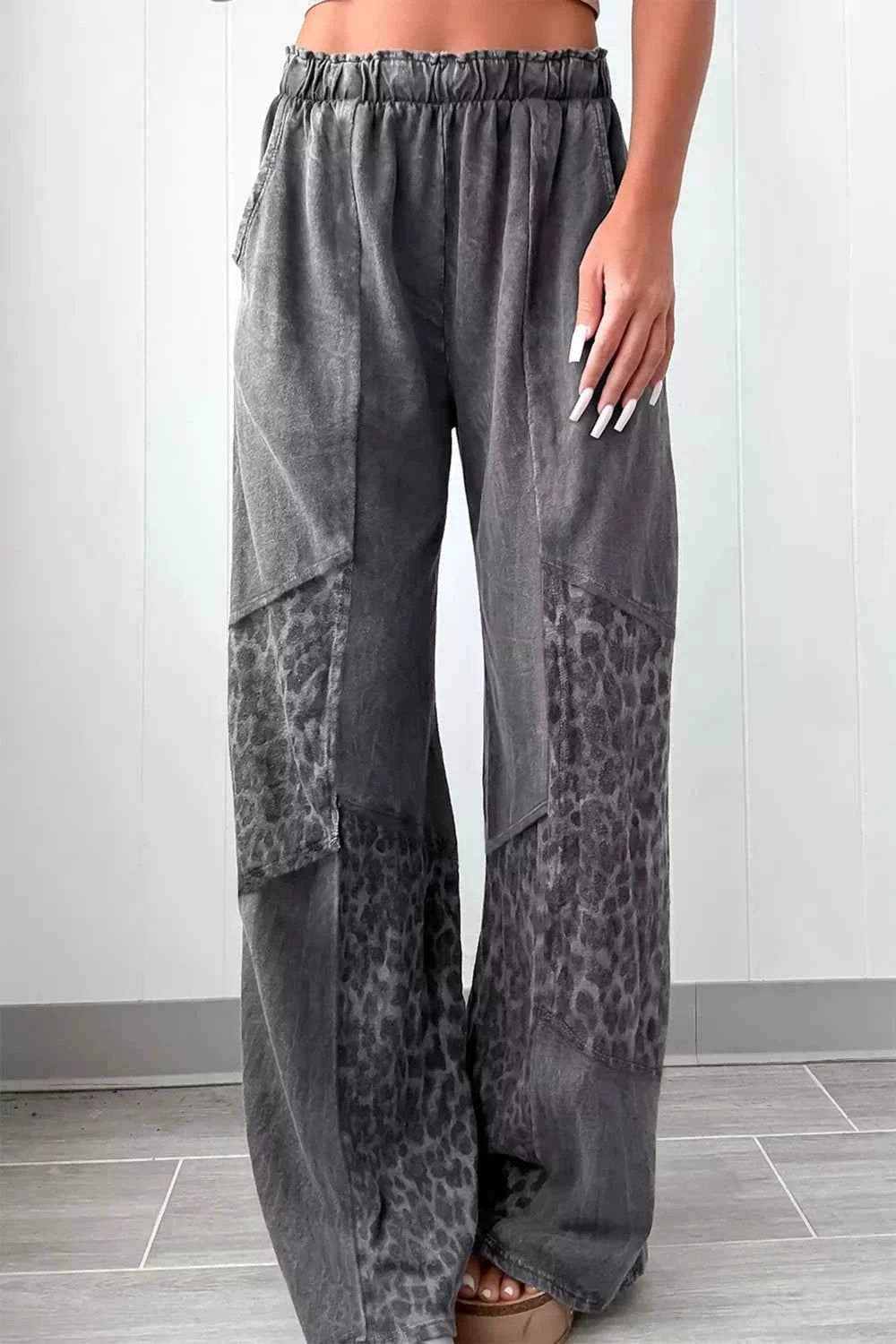 Mineral Wash Leopard Patchwork Loose Pants Dark Gray 1717289e-80ae-44fe-b67b-0edba9667b96-Max-Origin