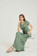 Women's Summer Casual Maxi Dress With Pocket SAGE 17195056_6d0af014-9528-4b58-8e90-a86a1070eef5