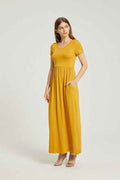 Women's Summer Casual Maxi Dress With Pocket MUSTARD 17195057_e8ec6203-d39f-4c92-ba1b-5003a74587d1