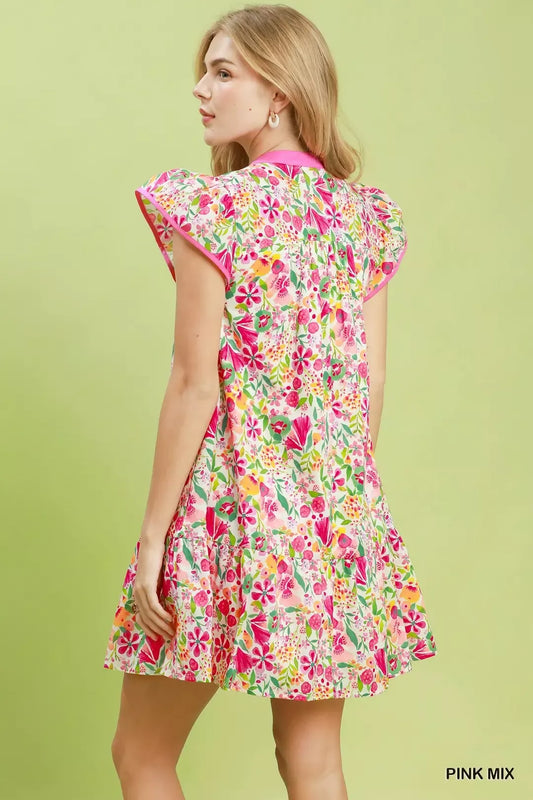 Floral Flutter Sleeve Tiered Mini Dress 171e2986-a1ac-4152-960b-1cd67805f27d-Max-Origin