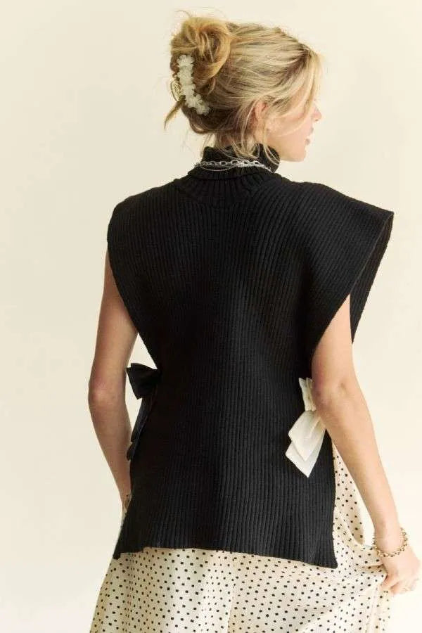 Davi & Dani Side Split Turtleneck Sleeveless Knit Top 171e72a6-a120-460f-b616-1b877c7ed5f1-Max