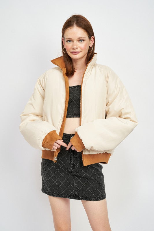 Reversible puffer jacket for women lightweight insulated zip-up coat 17206741_0cb147c7-46ec-4df4-a4df-864d1df9c9e8