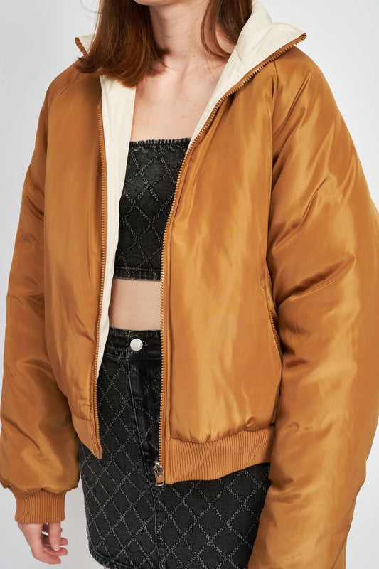 Reversible puffer jacket for women lightweight insulated zip-up coat 17206741_2022edf8-ec17-4808-9cc7-4df61027da30