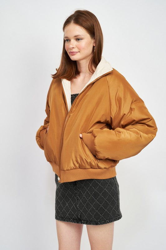 Reversible puffer jacket for women lightweight insulated zip-up coat 17206741_e78852e5-10c7-4b4c-8aa3-44c2d276ae4d