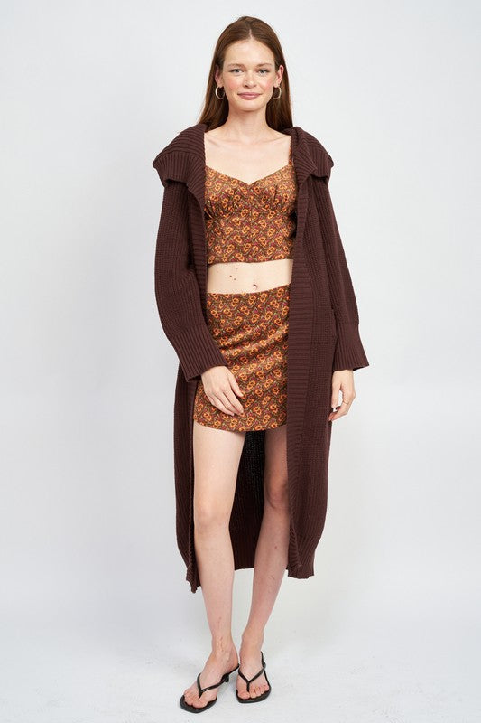 Lapel corrar maxi cardigan DARK BROWN 17206861_4ee535bd-35da-43ef-a11b-05c935229793