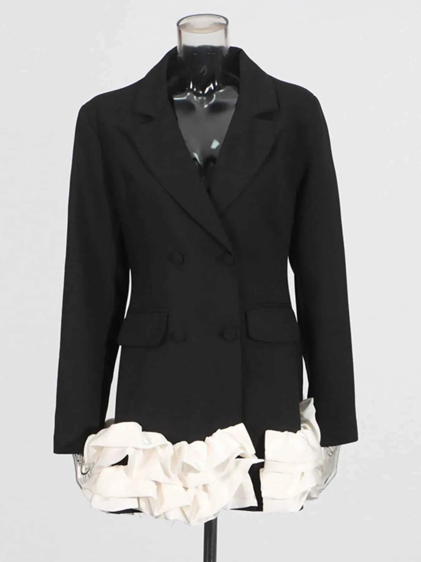 Ruffle Hem Double-Breasted Blazer Dress 17254cae-7155-44a3-a4c9-473111103373-Max-Origin