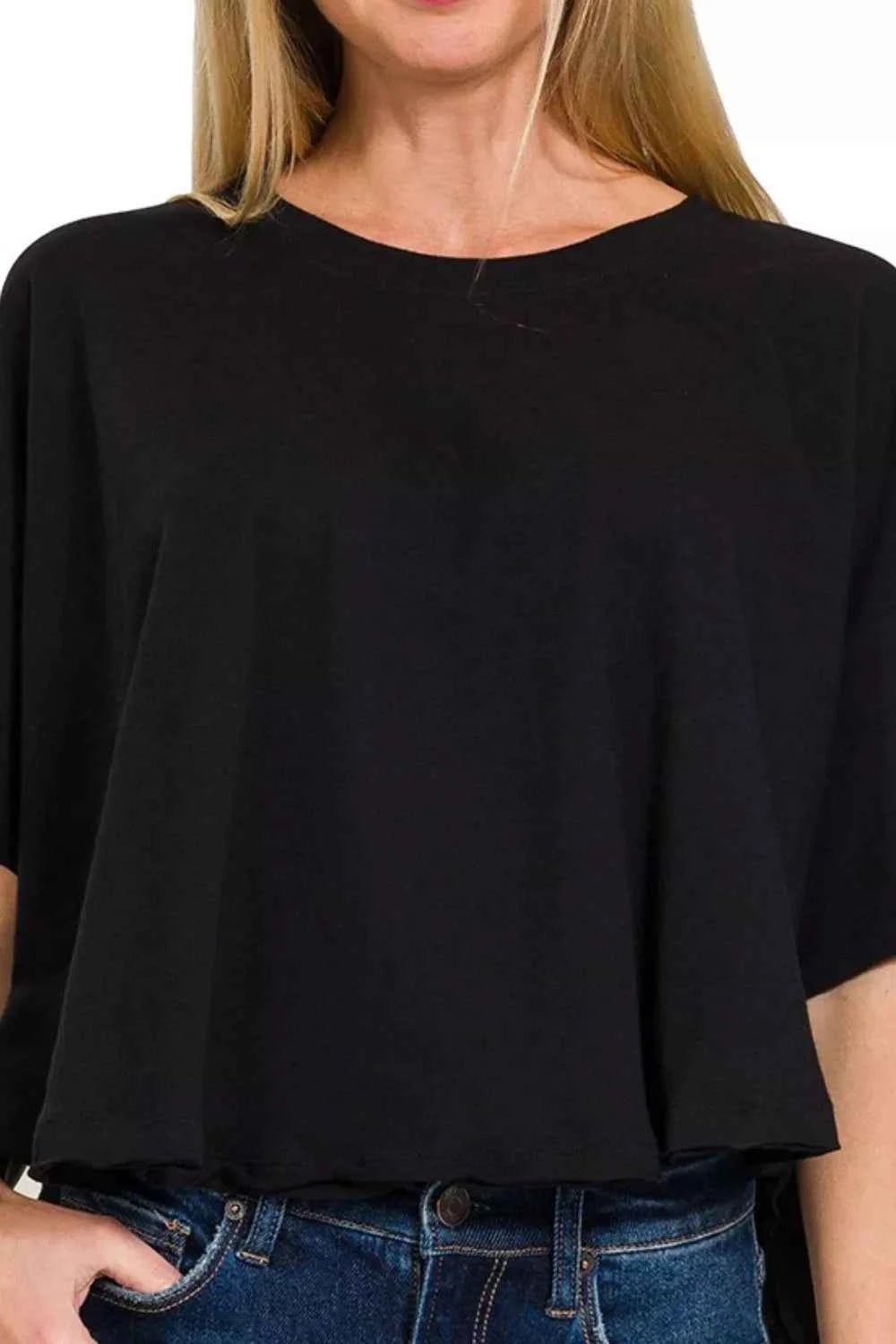 Zenana Cotton Round Neck Short Sleeve T-Shirt 172813e4-afcd-4f5f-9601-582cebc981dd-Max-Origin
