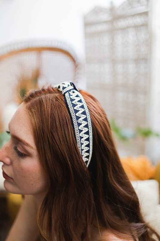 Embroidered Stitch Boho Knotted Headband Blue Default 17283831_1e7b9d20-7574-4417-982d-00e441838a34