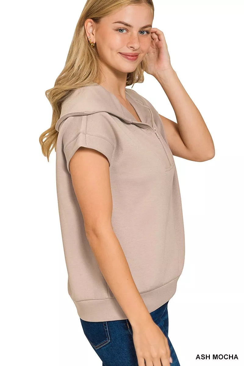 Zenana Scuba Half Zip Top 1730b7de200d4b8ba1d6cf9591b85268-Max-Origin