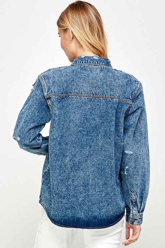 Women's Distressed Denim Shirts 17344983_6d7f7fe3-493f-4d56-abe6-fdb45817799e