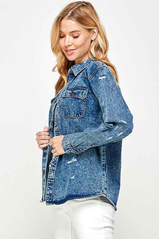 Women's Distressed Denim Shirts 17344983_85b424ea-ac5a-493b-9d97-608f0eda1650
