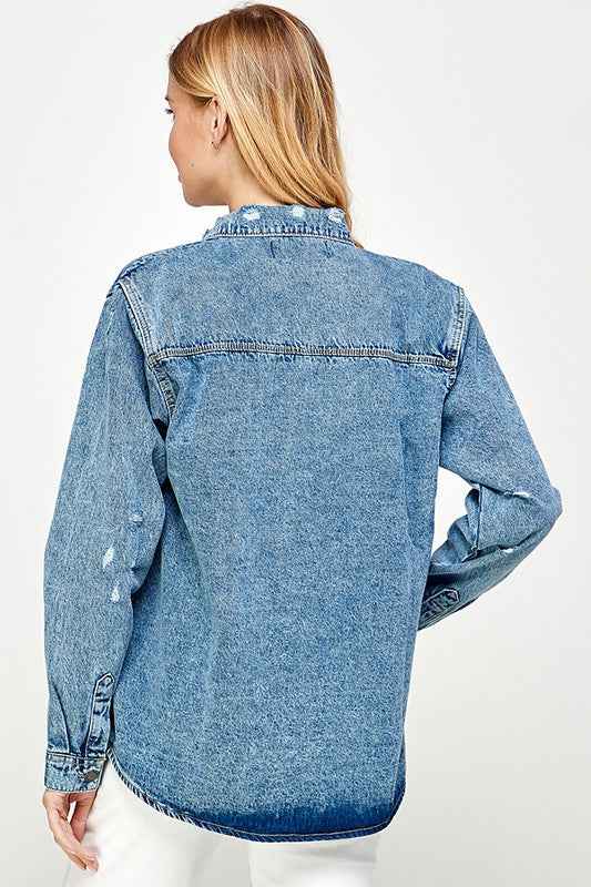 Women's Distressed Denim Shirts 17344983_bfb9c642-69c8-4325-9399-4200348a026c