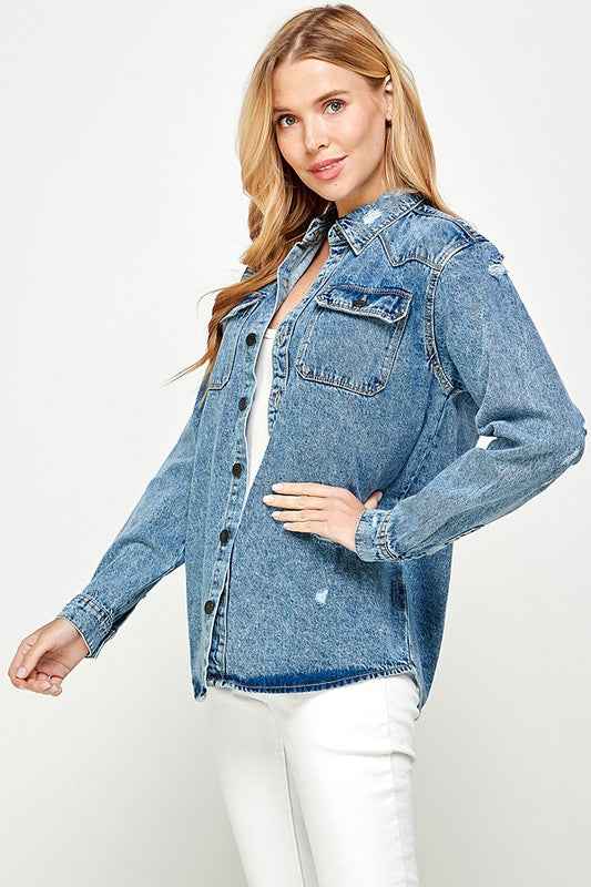 Women's Distressed Denim Shirts 17344983_f93ce05c-84a8-4726-8799-b0c62397e80a