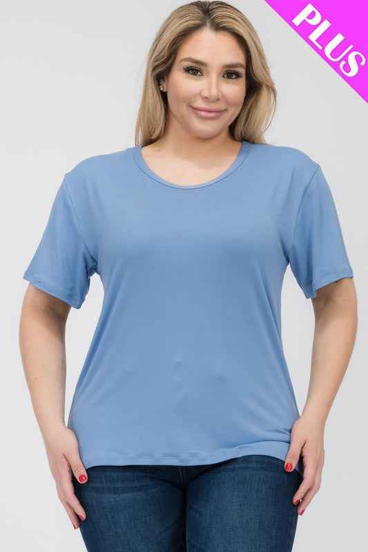 Plus Size Basic Short Sleeve T-shirt Cloud 17346679_2c118631-7c97-419c-a4a5-fe736c2b7101