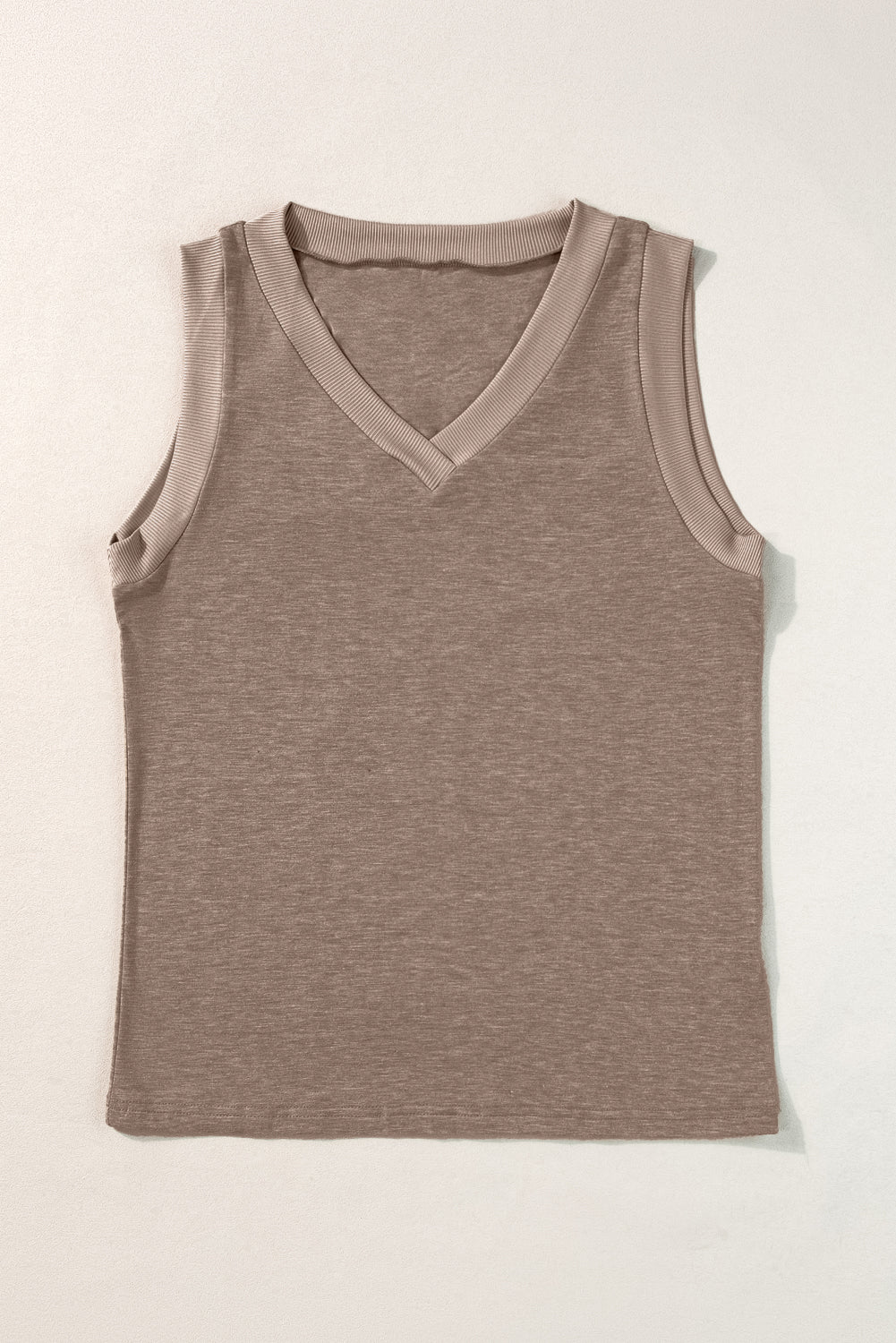 Mist Green Contrast Trim V-Neck Loose Fit Tank Top 173f8fca3076549d