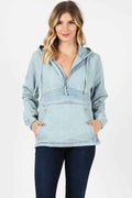 Ladies Denim Jacket with Hoodies Light Blue 17401829_06129025-be35-4c50-8316-2265d3041353