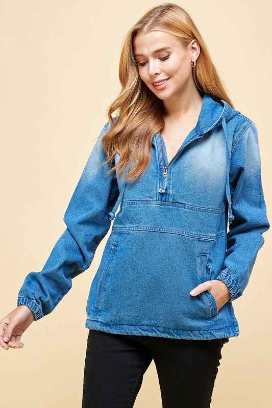 Ladies Denim Jacket with Hoodies Medium Blue 17401829_bb9e3e1a-6e95-4933-a147-9acd0b96ab1d