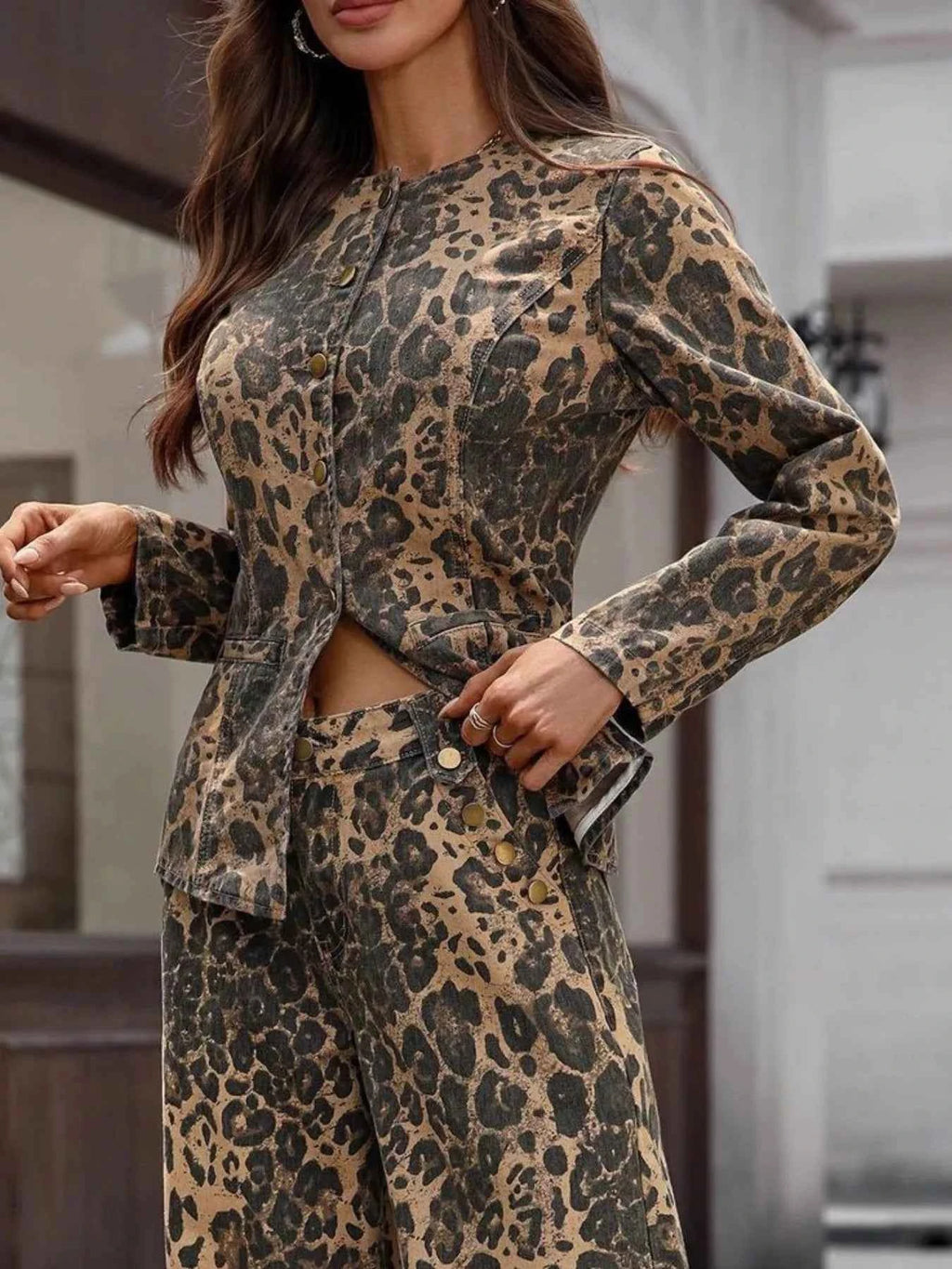 Leopard Button Up Long Sleeve Denim Shirt 17463556-f242-40fd-80dd-2ff3adfd25bd-Max-Origin