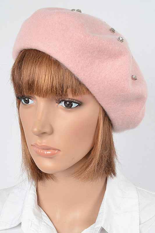 Crystal Accent Beret Hat Pink O S 17479771_3126b381-2148-4037-aa2b-a235abc85ce9