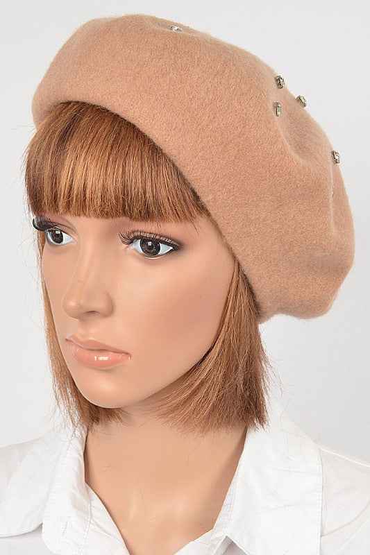 Crystal Accent Beret Hat Camel O S 17479771_72396f9f-3b93-428e-ae03-0762355a773b