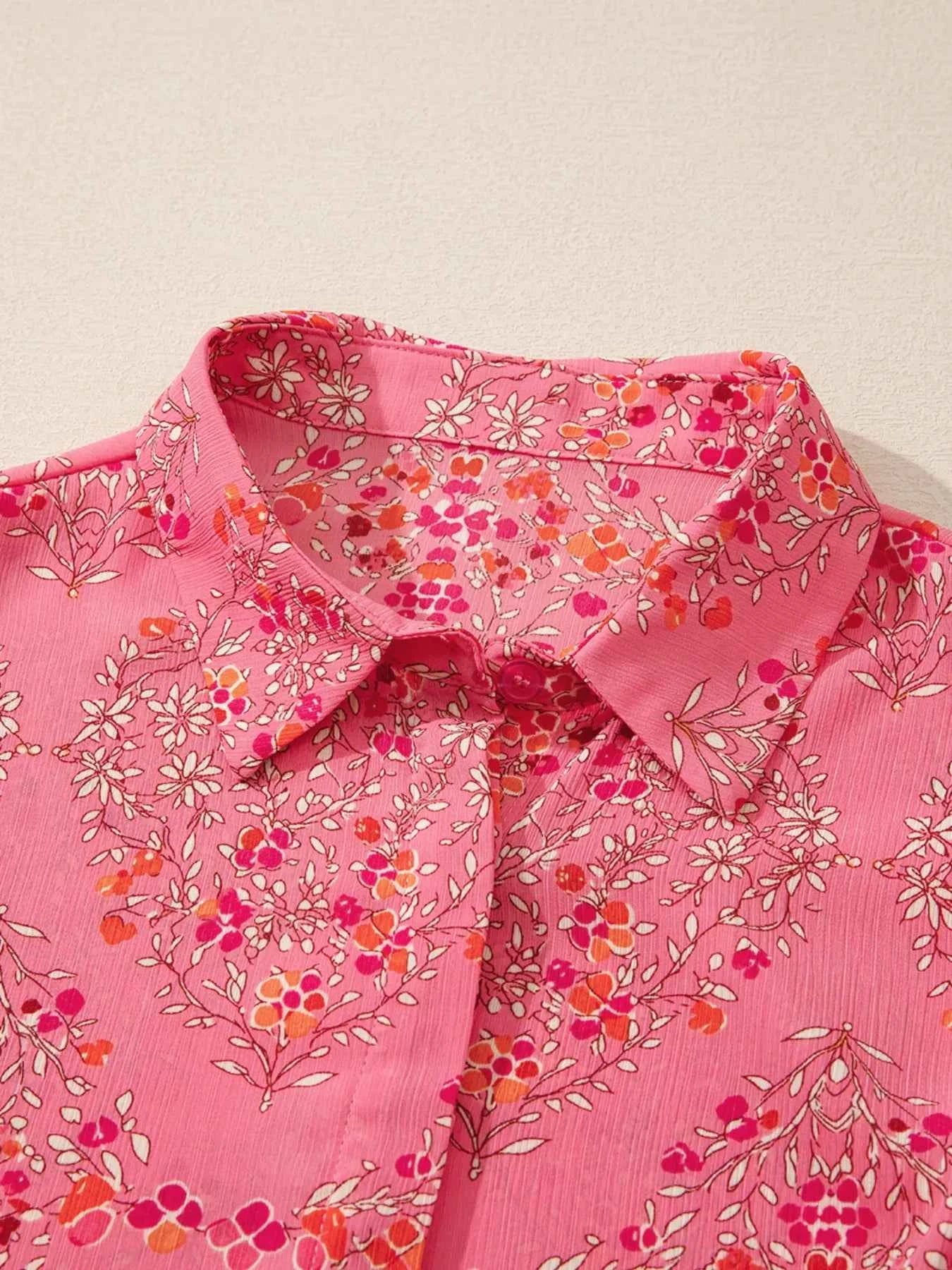 Floral Print Lantern Sleeve Loose Shirt 17529d12-46a6-4485-ade8-ffe8041ce2af-Max-Origin